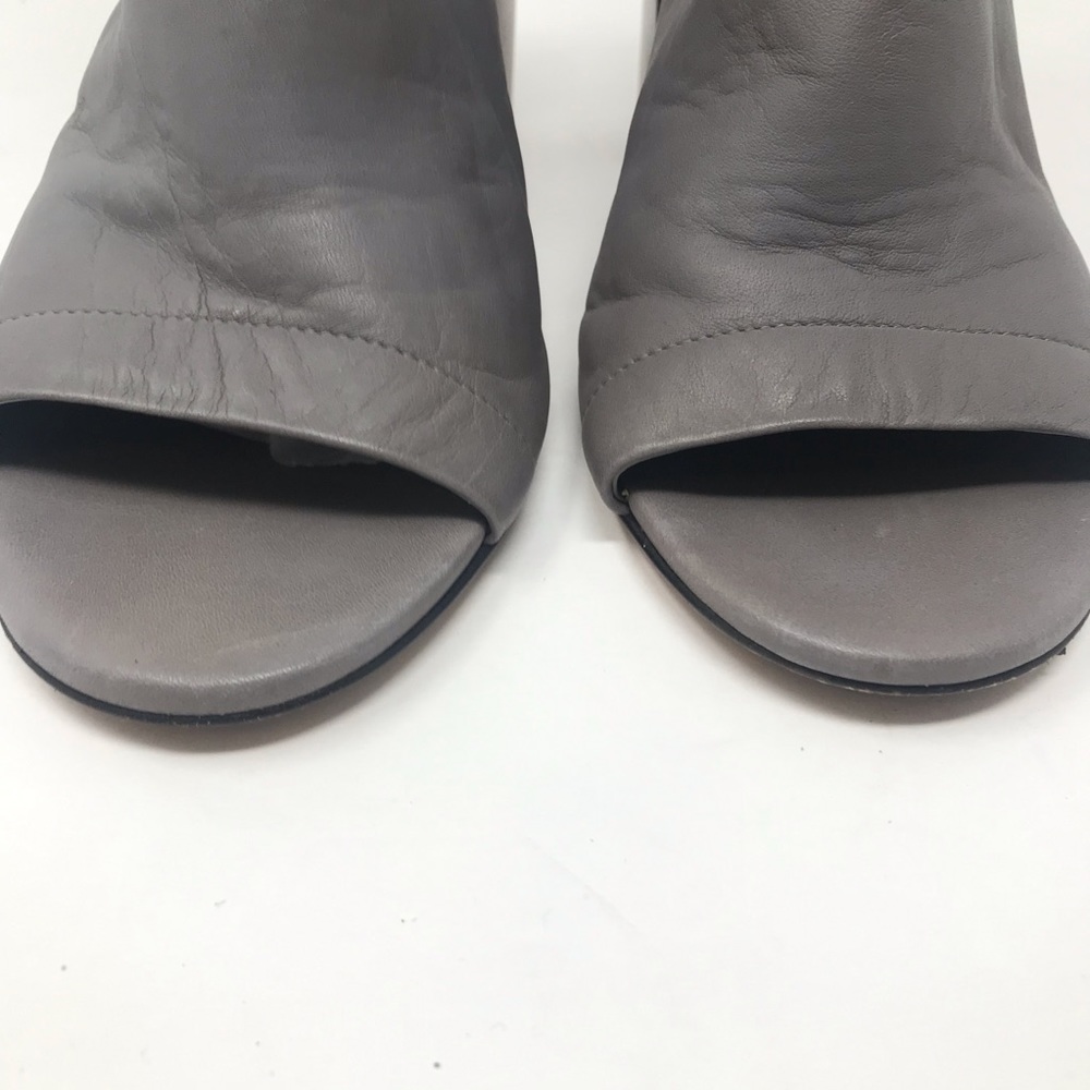 Vince Faye Open Toe Boot Block Heel Grey Leather - image 5